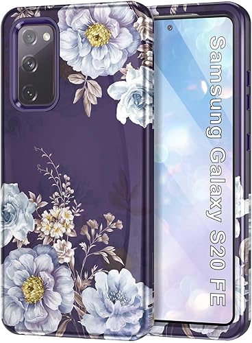 Btscase Funda para Galaxy S20 FE 5G, patrón de mármol 3 en 1, resistente a prueba de golpes, cuerpo completo, policarbonato duro y suave protección