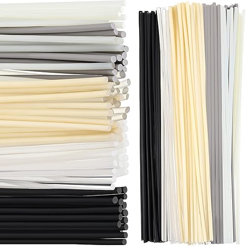 78 varillas de soldadura de plástico, varillas redondas de 18 pulgadas de diámetro (0.118 in), PU PP ABS PE TPO PA PC, 7 tipos de varillas de