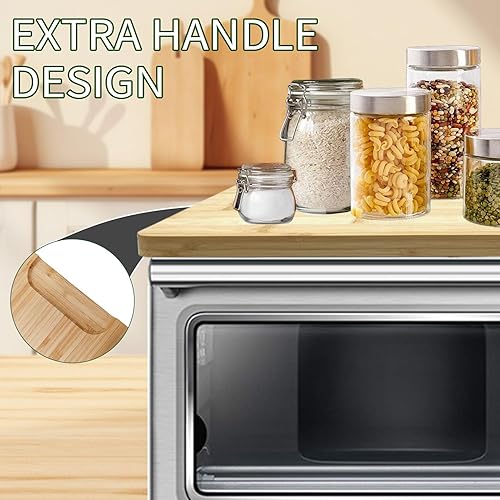 Miniatura 4 de Tabla de cortar de bambú compatible con Breville 860BSS 845BSS BOV800XL Horno tostador de convección inteligente, 100% bambú orgánico natural, 17.8