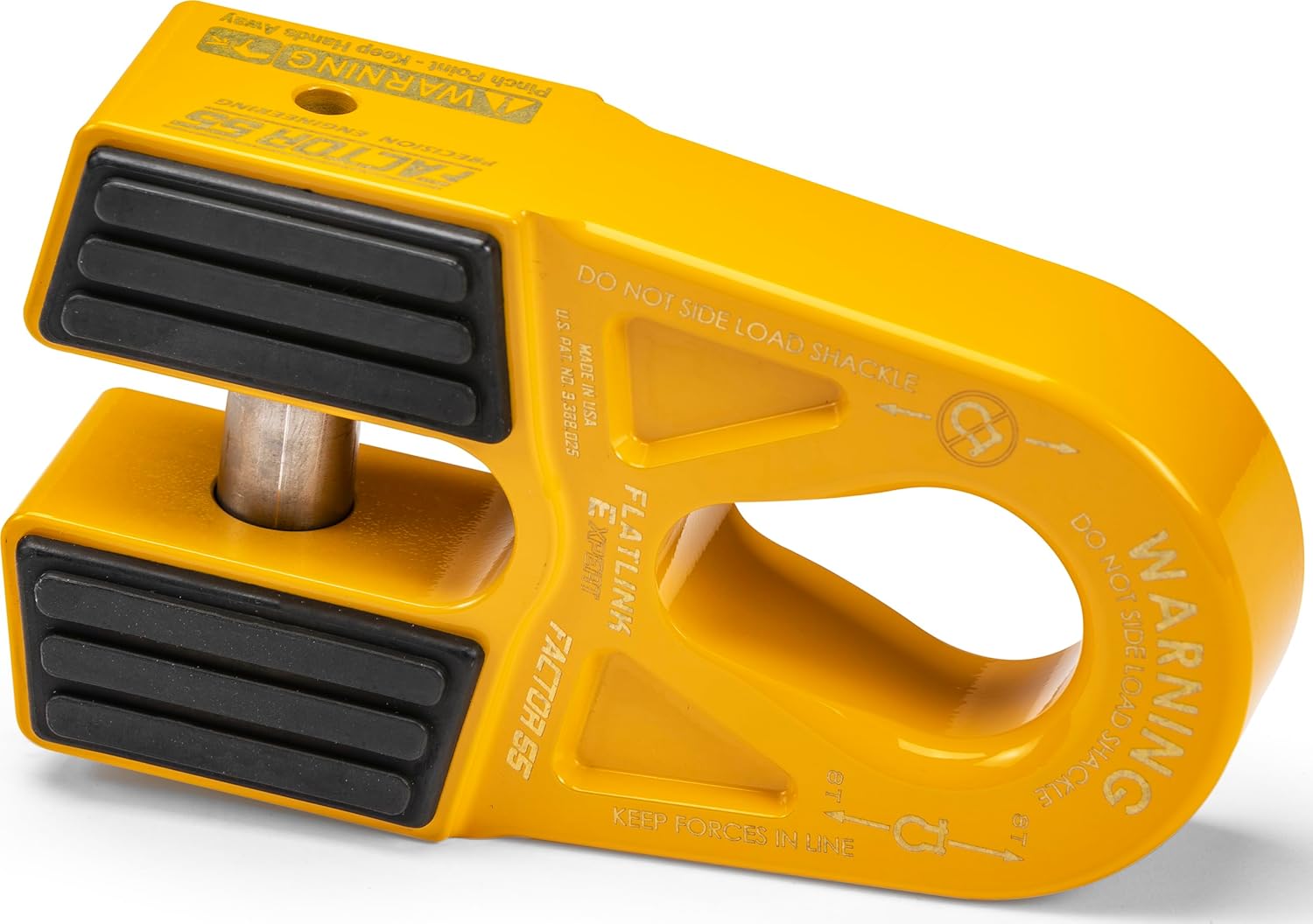 Factor 55 Flatlink E Closed Winch System, Compatible with All Roller Fairlead License Plate Brackets - Yellow