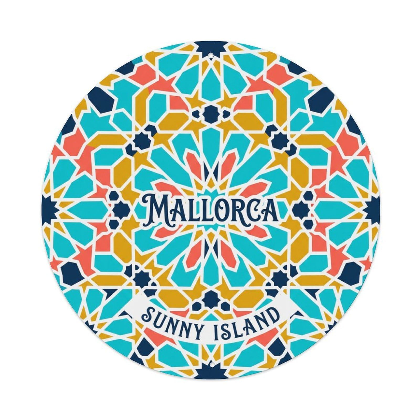 Fyrn Style Metal Tin Sign Vintage Travel Mallorca Spain Group
