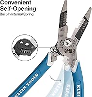 Vista 5 de Klein Tools K12075 Pelacables resistente, diseño forjado delgado, herramienta de pelado de cables de apertura automática, alicates eléctricos