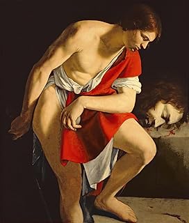 iiRTTFiRT Famous Print Painting Minimalist Artwork David Contemplating the Head of Goliath by Orazio Gentileschi Nature Pictures for Home Decor 60x90cm