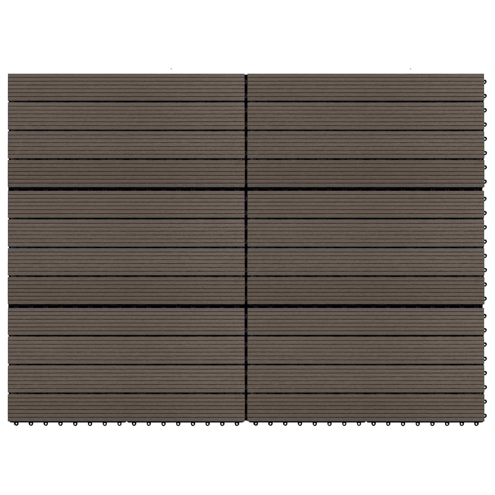 vidaXL Terrassenfliese 6 Stk. Dunkelbraun 60 x 30 cm WPC
