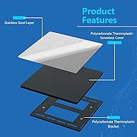 Vista 6 de LIDER Placa de Pared de Metal Doble Lisa, Resistente a la Temperatura e Impacto, Acero Inoxidable 304, Cubierta sin Tornillos, Actualización