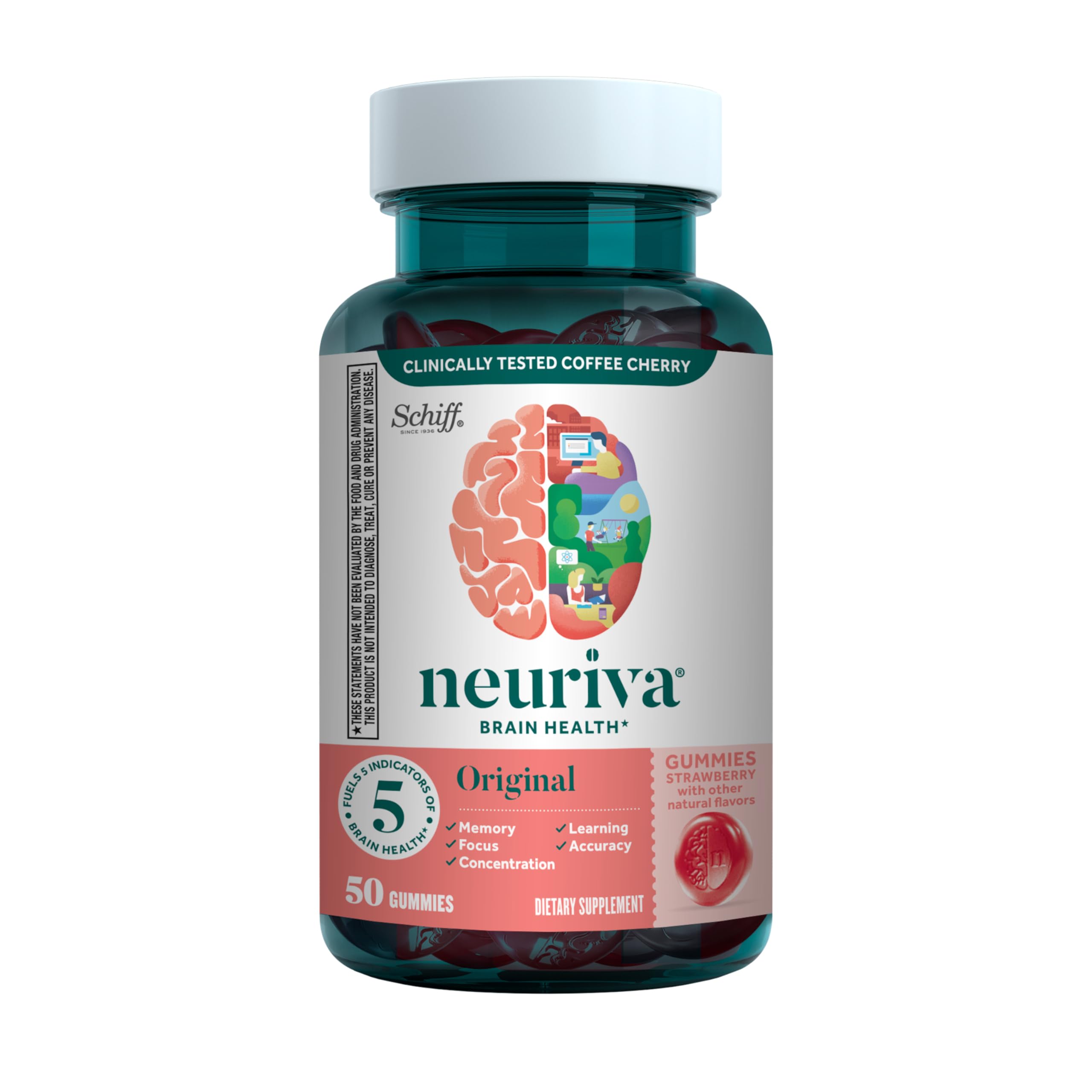 NEURIVA Original Brain Supplements - 50 Count Strawberry Gummies — Amazon image 14