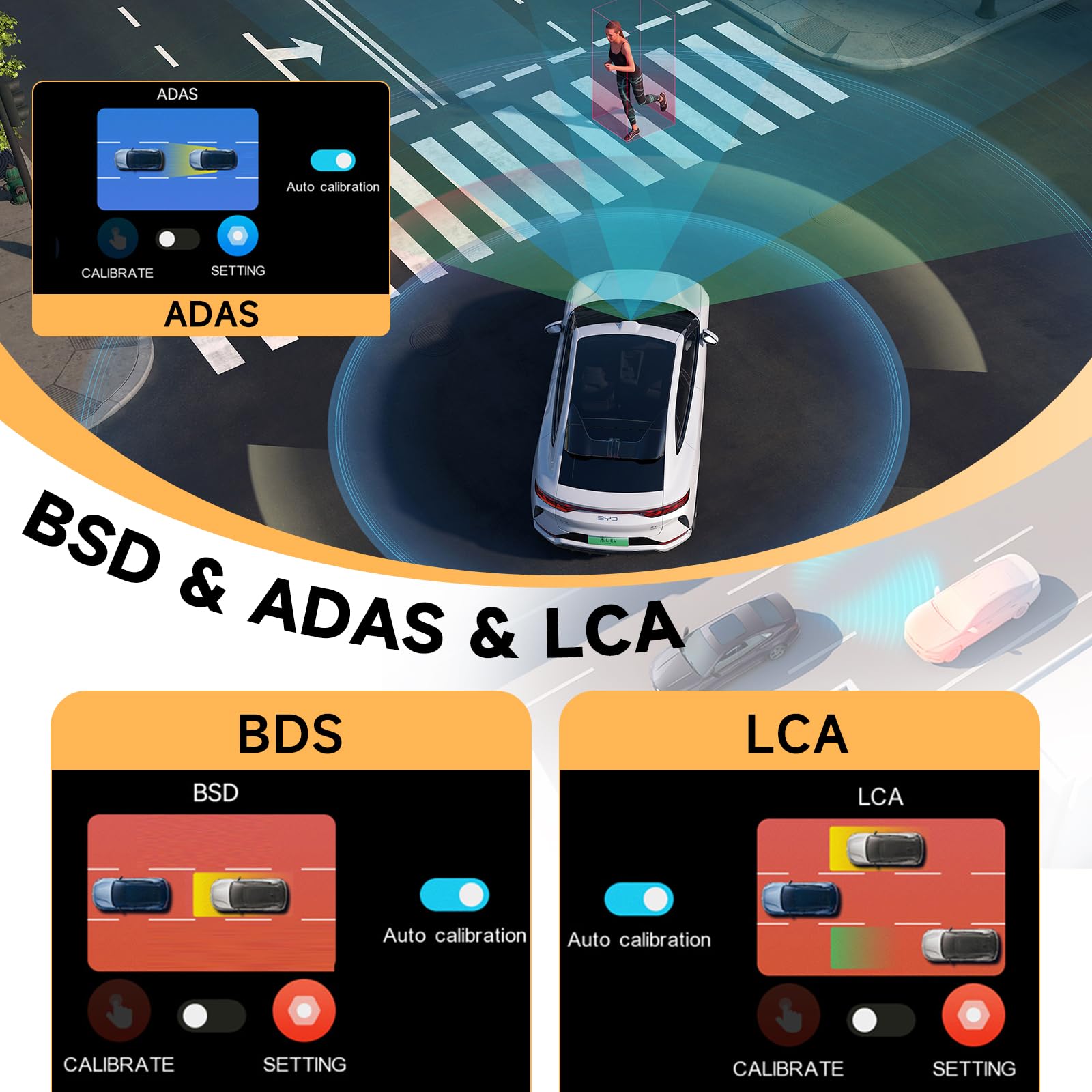 4K Specchietto Retrovisore Dash Cam WiFi GPS, ADAS BSD LCA, Telecamera Anteriore e Posteriore 1080P 9,66 Pollici Touch Screen Dashcam Auto Visione Notturna Registrazione in loop Monitor di Parcheggio