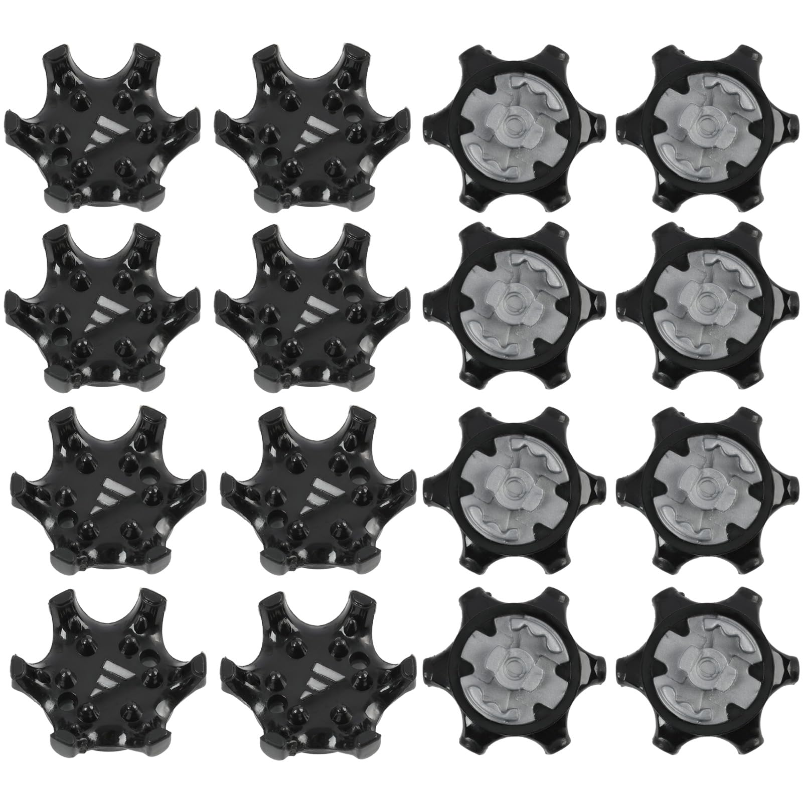 16 Pcs Golf Spikes, Golf Shoe Spikes Cleats, Replacement Bulk Cleats for Easy Installation, TPU Golf Studs for Traction, Stability, and Comfort, Compatible with Most Sports Shoes(Black)