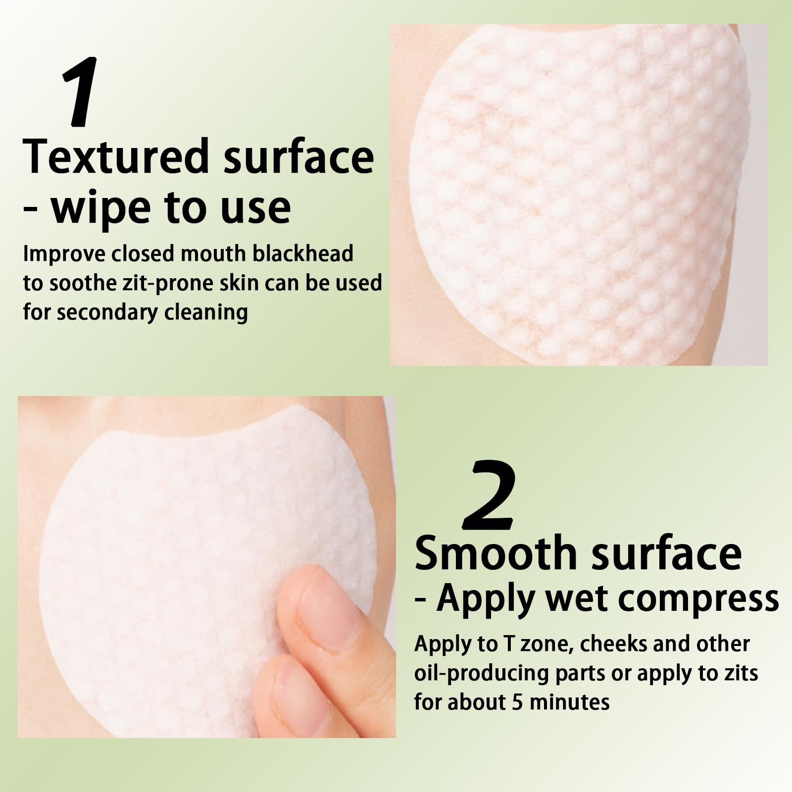 Zits-Fighting Exfoliating Face Pads, Toner & Cleansing Wipes for Oily & Zits-Prone Skin, Improve Blackheads, Enhance Skincare - Image 3