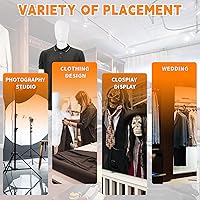 Vista 7 de Torso de maniquí masculino, cuerpo de media altura ajustable, forma de vestido de exhibición de plástico con soporte de metal, forma de vestido