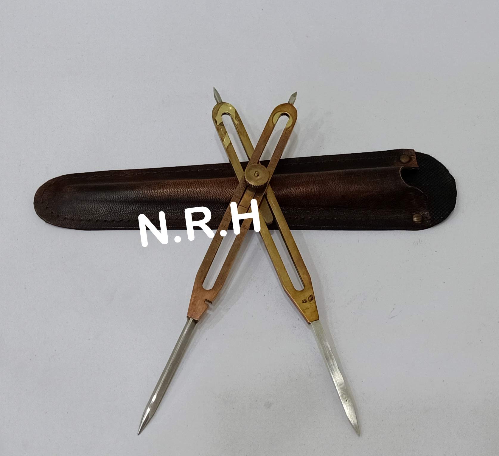 Divisor herramienta de dibujo profesional escala 12 pulgadas de largo latón macizo con punta de acero resistente