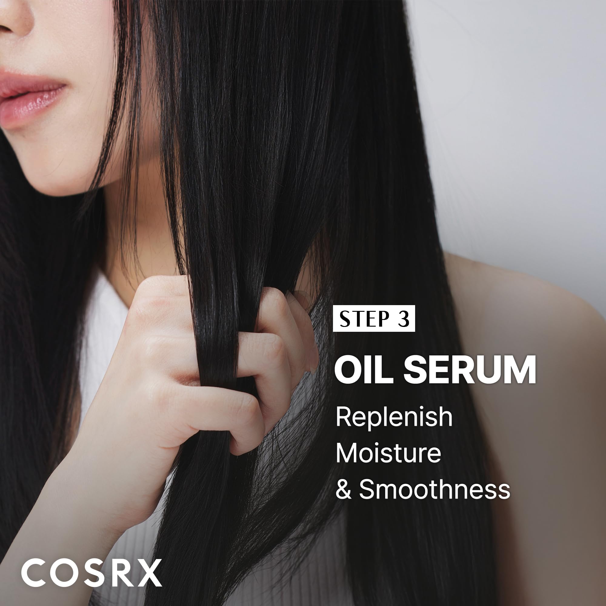 COSRX PEPTIDE 132 Hair Bonding Mini Kit (shampooing 100 ml + traitement 60 ml + sérum à l'huile 28 ml), réparateur et renforcement des cheveux endommagés