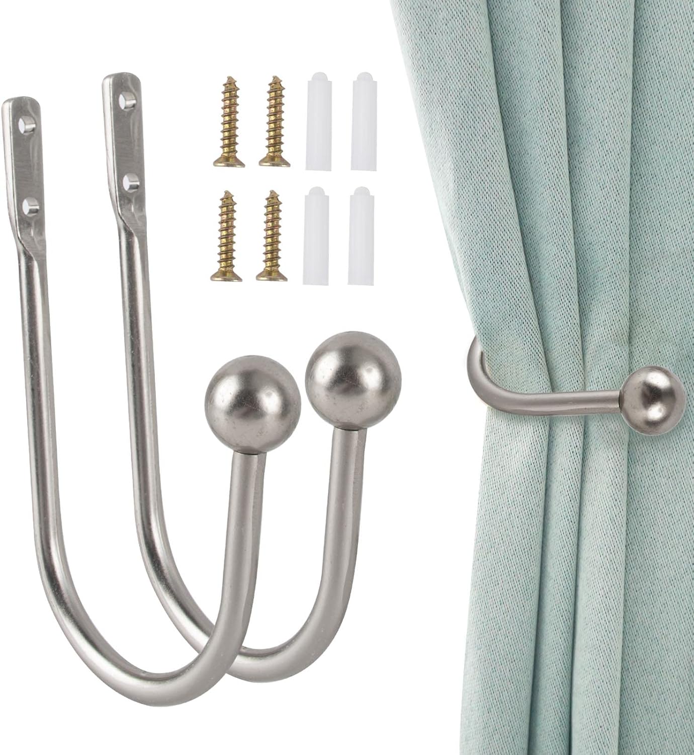 GWAWG 2 PCS Metal Curtain Holdback Decorative Curtain Drapery Holdbacks