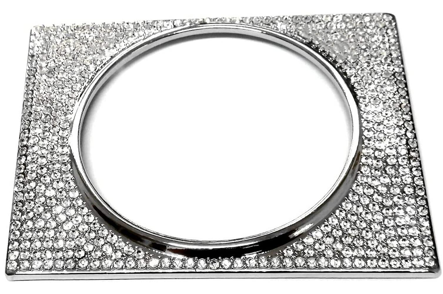 NIUHURU Compatible with 2019-2021 Lexus RX350 RX450 Bling Accessories Car Interior Watch Clock Rhinestone Decals cover (Silver, for RX 2019-2021 without 2 holes)