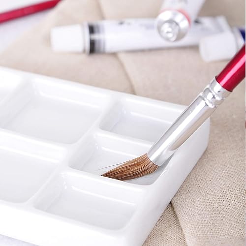 Miniatura 3 de VanEnjoy Paleta de pintura de artista de cerámica cuadrada blanca,Paleta de acuarela de porcelana,Bandeja de mezcla de cerámica para pintura de