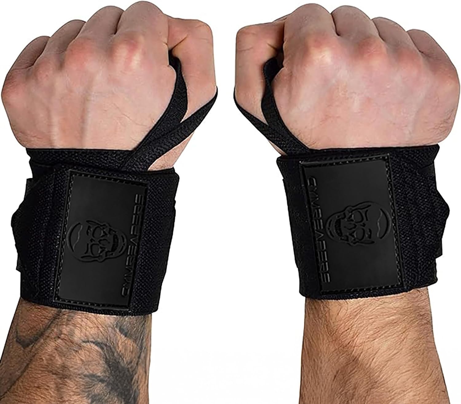 Gymreapers Weightlifting Wrist Wraps 18" IPF Approved Professional Quality with Heavy Duty Thumb Loop for Powerlifting