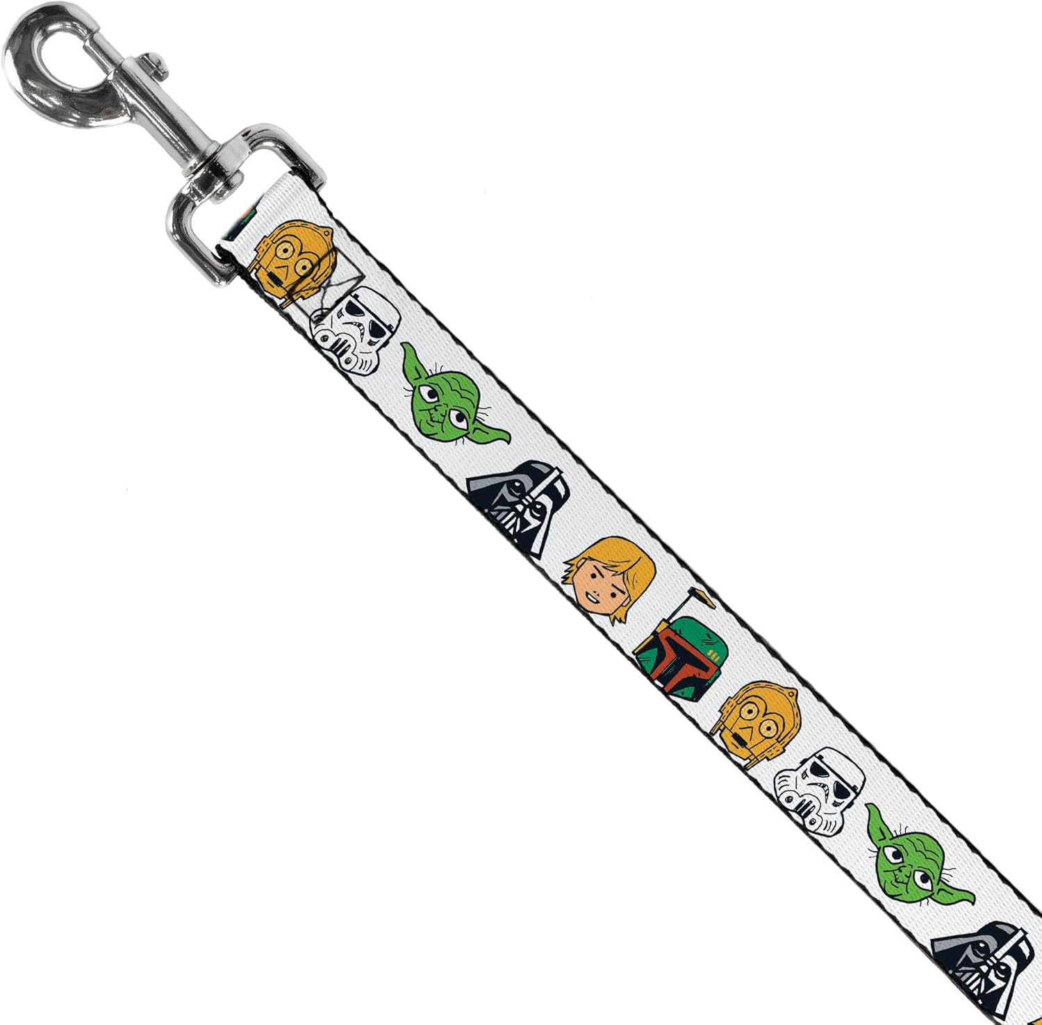 Star Wars Pet Leash, Dog Leash, Star Wars 6 Character Faces White, 6 Feet Long 1.5 Inch Wide
