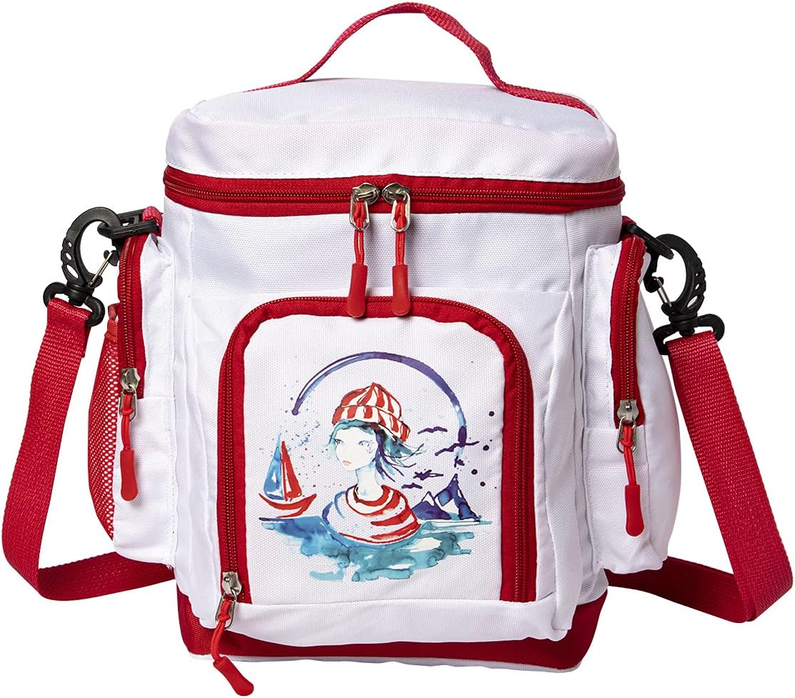 Anemoss Sailor Girl Insulated Lunch Bag, Waterpoof, Lightweight Lunch Box For Men and Women, Small Soft Cooler, Thermal Tote Bag, For Work, School, Picnic, Camping Use