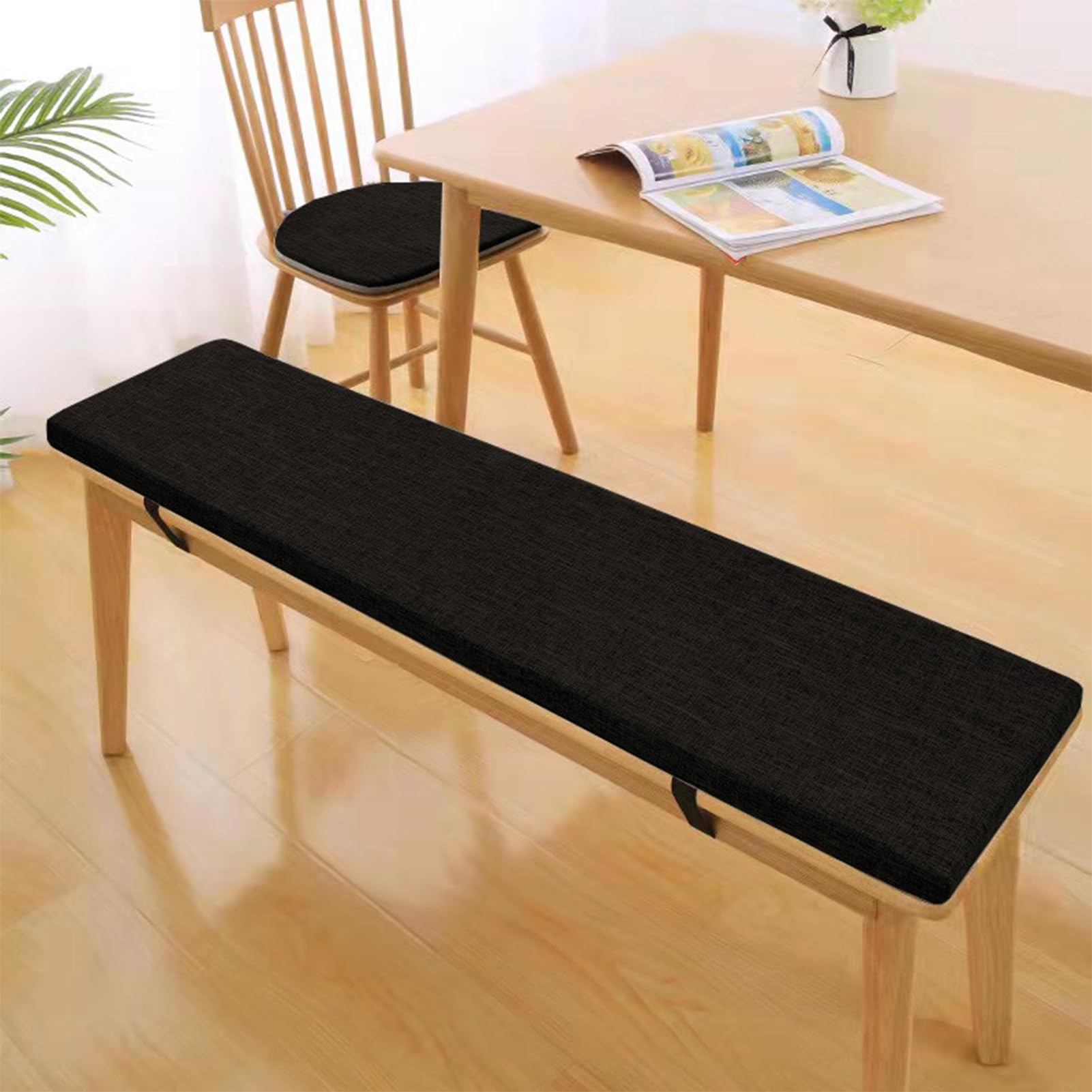 bench outdoor cushion 170 * 50 * 3cm Removable Seat Pad cover，Linen, Non-Slip Pad for Shoe Bench Rack, Window, Piano, Dining