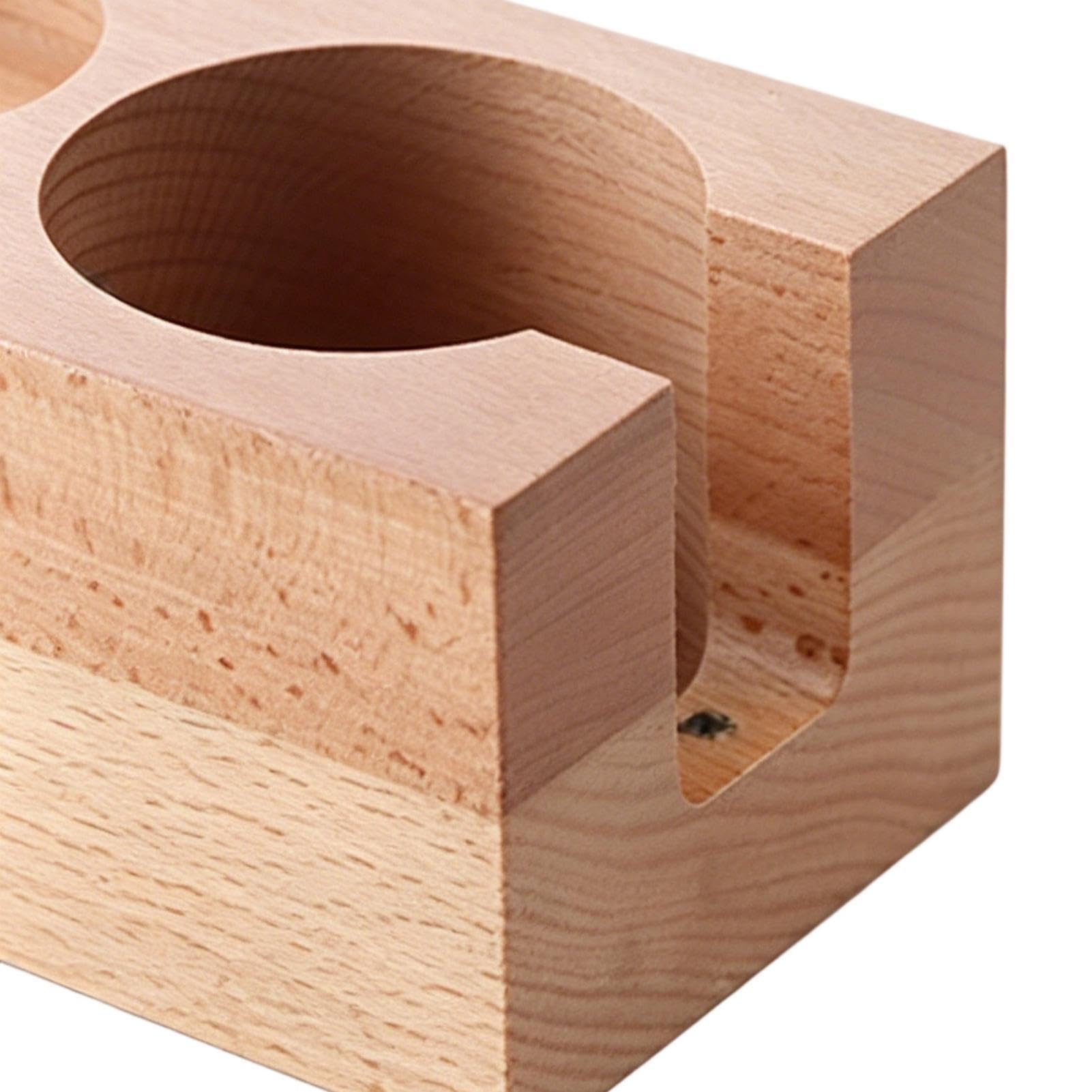 Uchwyt na tamper do espresso 58 mm drewniany naturalny wielofunkcyjny | Organizer na Akcesoria do Kawy do kawiarni domu kuchni blatu kącika kawowego porannego codziennego parzenia przech