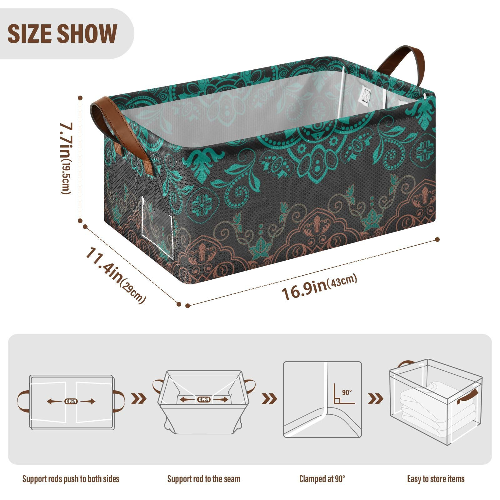 Casier De Rangement Tissu Organisateur Armoire Placard Tiroir Panier Caisse Cube Pour V Tement Livres Pliable Poign E 33 X 33 X 33cm Kaki