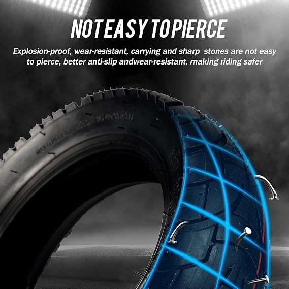 80/65-6 scooter tire City Road,10 Inch 255x80 10x3.0 Replacement Thickened Pneumatic Tyres 80/65-6 for Electric Scooter E-Bike Tires Inner Tubes for Motorcycle