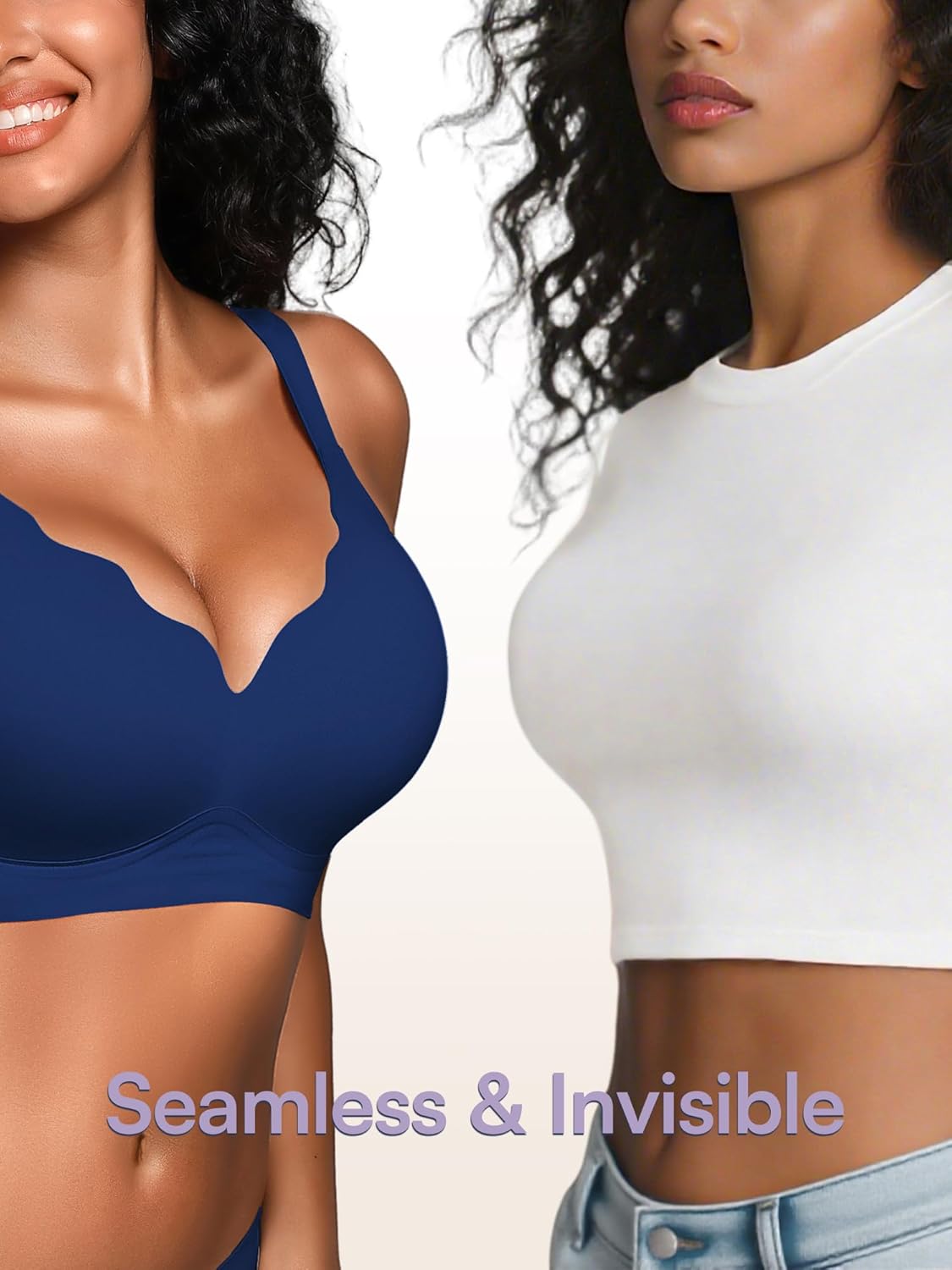 Wireless Jelly Bras for Women No Underwire with Support - S-2XL Seamless Bralettes Everyday Comfort Tshirt Padded Bra - Image 5