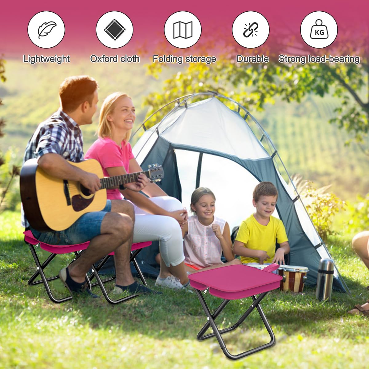 Sgabello Pieghevole Da Campeggio - Leggero E Portatile Con Borsa, Per Pesca, Outdoor E Viaggi - Foto 4