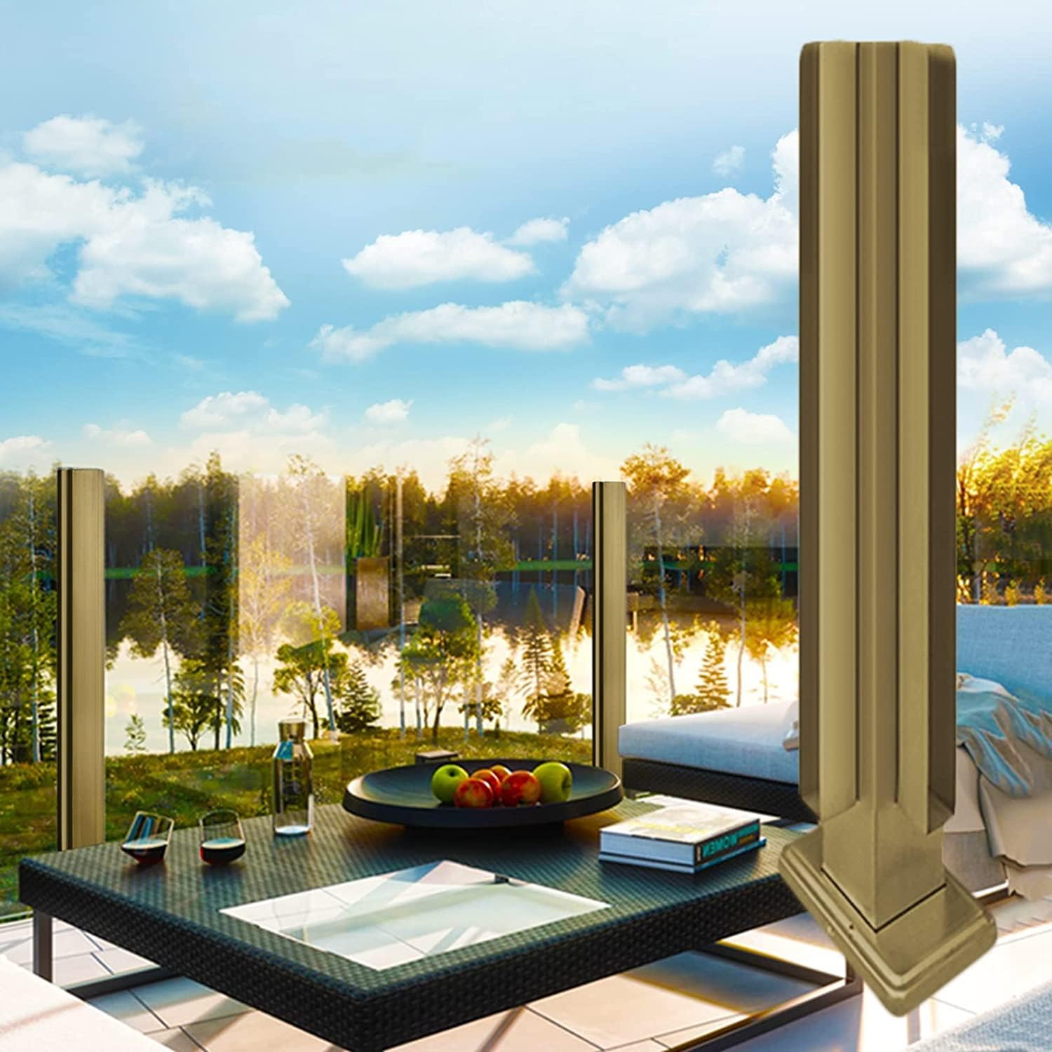 JIngtoNG Deck Patio Glass Railing Post Kit, 60 80 100 120