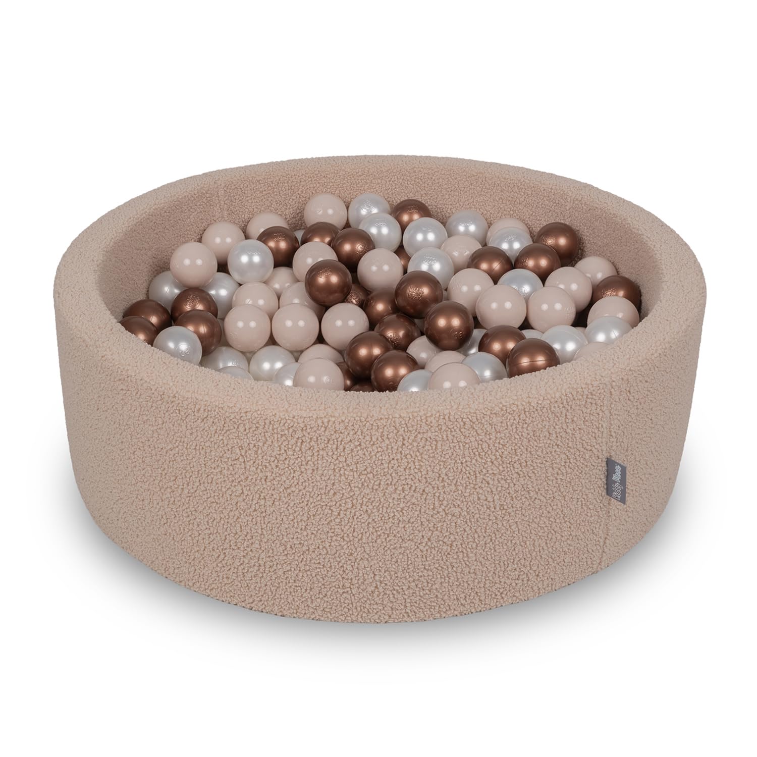 KiddyMoon Ball Pit For Baby With Teddy Plush, Large 7 Cm Balls For A Fuller Ball Pit, From 8 Months, Removable Cover
