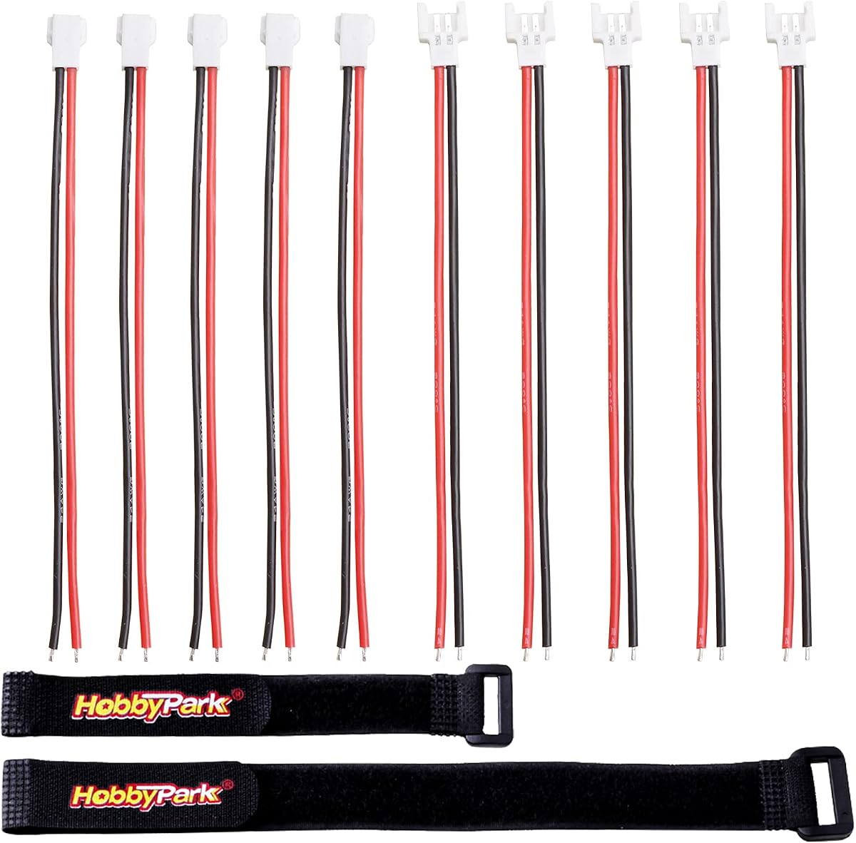 Hobbypark 2.0mm Spade 2 Pins Lead Plugs Connector Cable Male Female for 1S Lipo Battery Charging Drone Syma X5C X5SW SNAPTAIN S5C, 5 Pairs