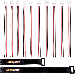 HobbyPark 2.0mm Spade 2 Pins Lead Plugs Connector Cable Male Female for 1S Lipo Battery Charging Drone Syma X5C X5SW SNAPTAIN S5C, 5 Pairs