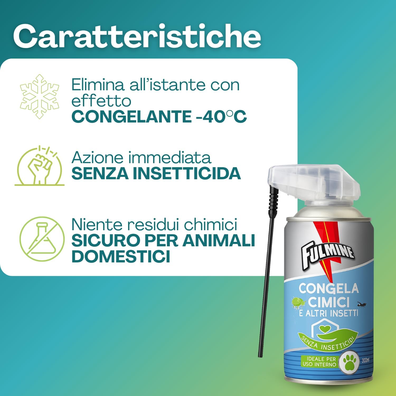 Virsus Bomboletta Spray Congela Cimici e Altri insetti Fulm242, capacità 300ml, Senza Insetticidi, per scarafaggi, blatte, ragni, mosconi e altri insetti striscianti, per Interni ed Esterni (6)