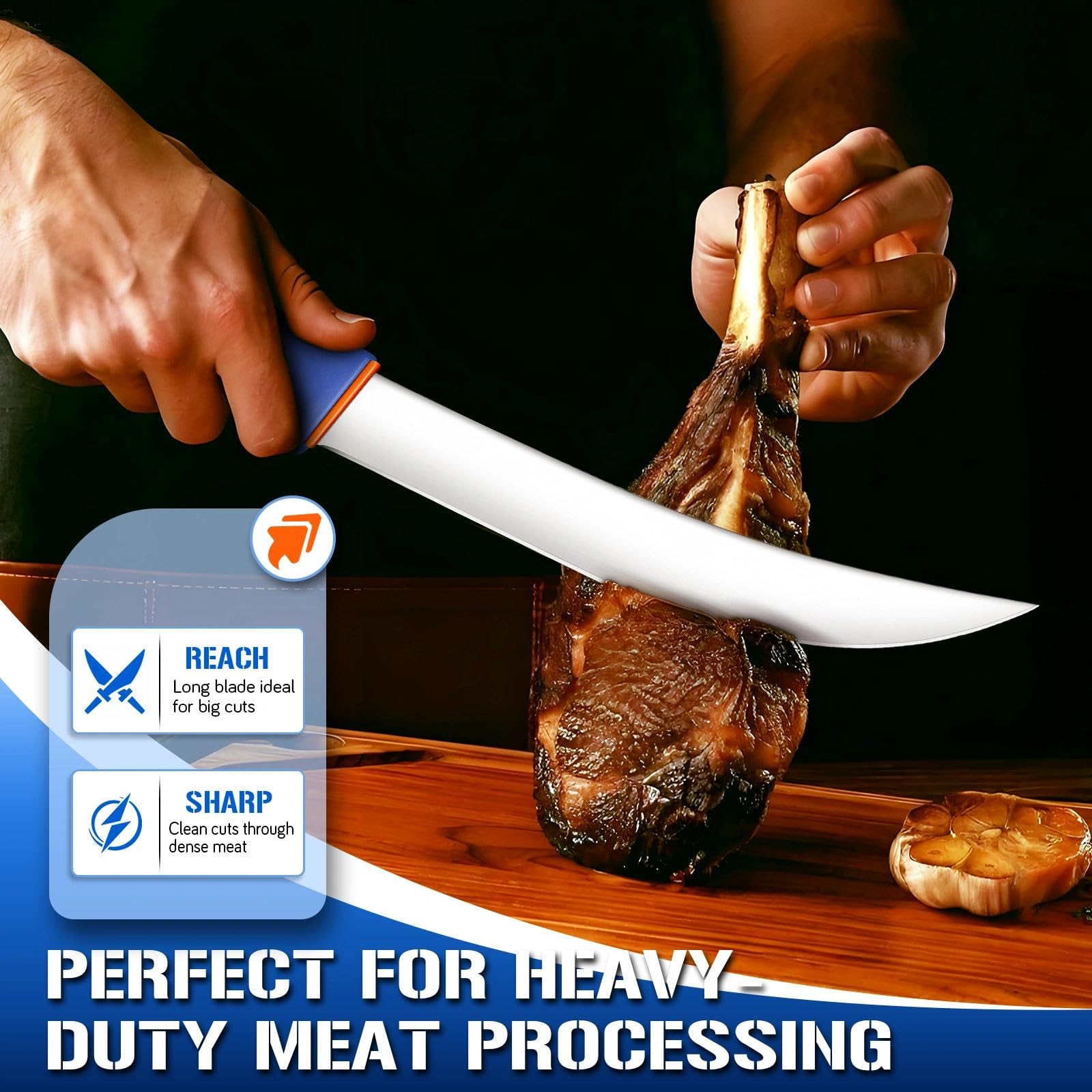 DRAGON RIOT 10 Inch Butcher Breaking Knife, High Carbon Stainless Steel — Amazon image 5