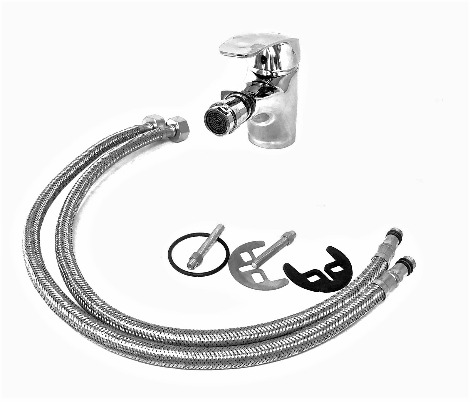 Rubinetto Monoleva Bidet in Ottone con Testa Mobile e Flessibili