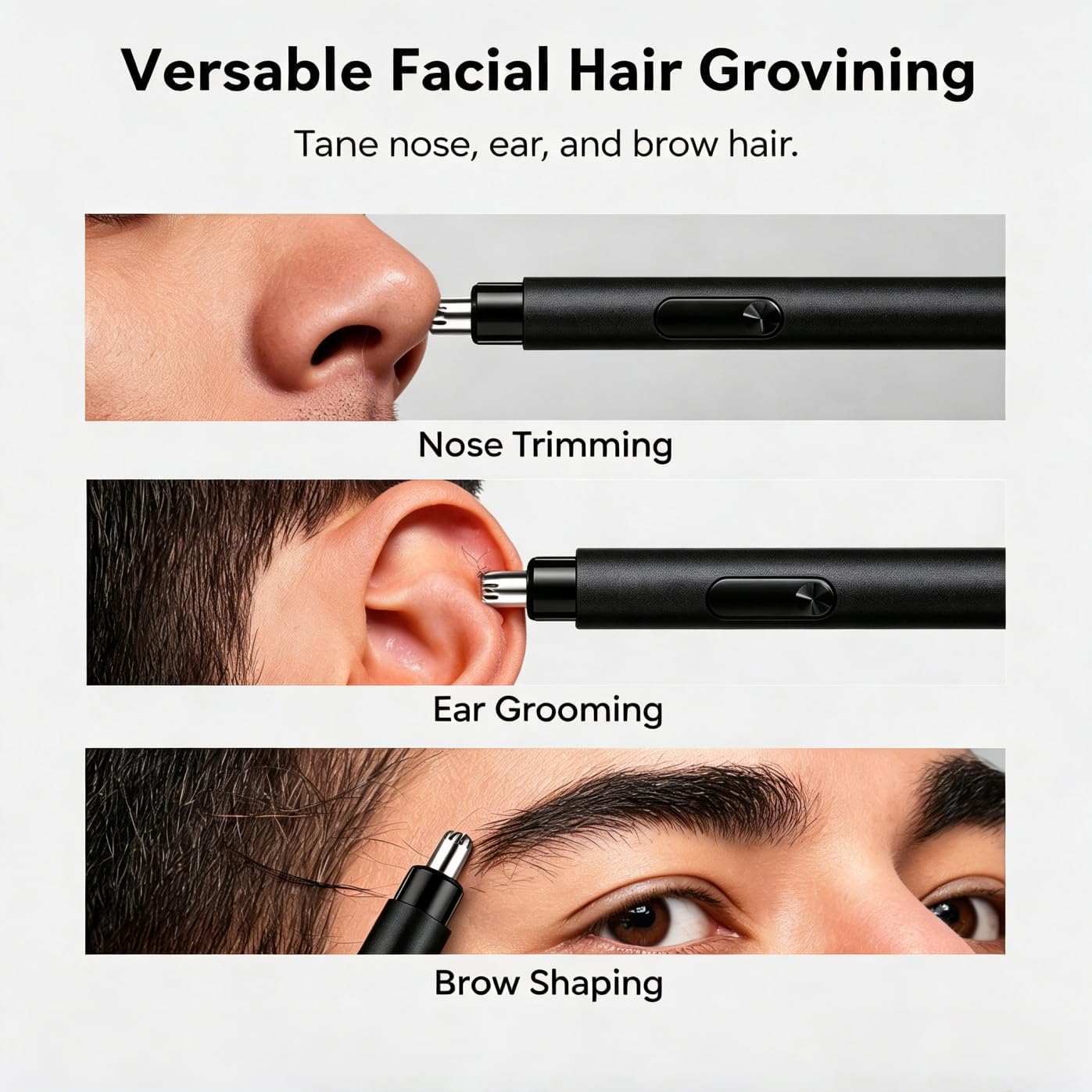 2026 New Nose Hair Trimmer for Men,360° Rotary Painless Facial Hair Trimmer