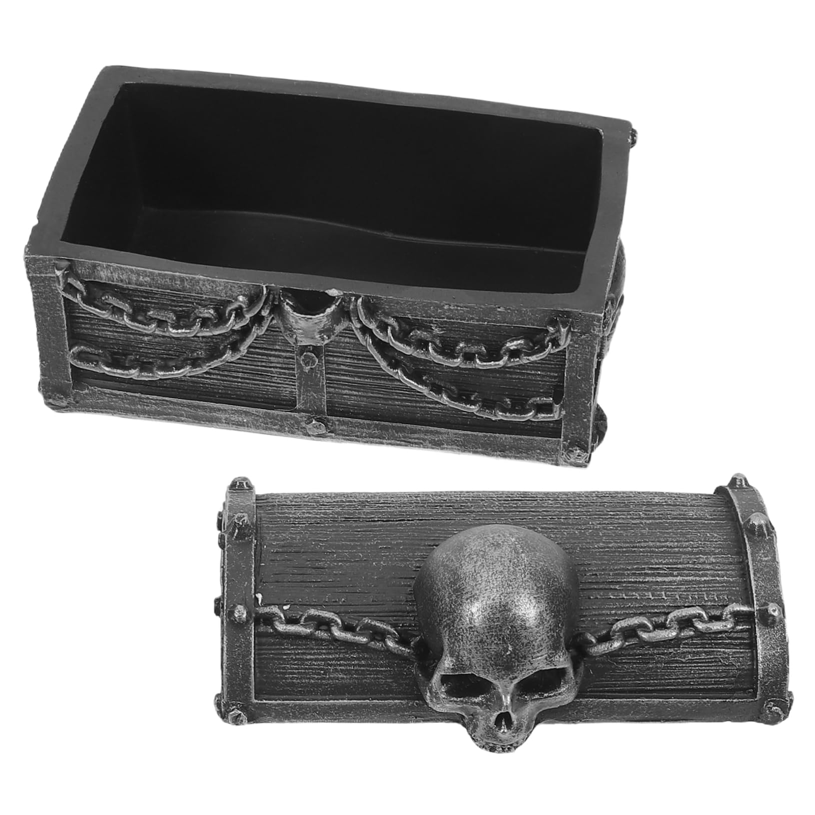 Kichvoe Pirate Skull Keepsake Box Small Treasure Chest Resin Decorative Jewelry Holder for Boys Bedroom Retro Storage Organizer for Halloween and Home Decor Unique Multifunctional