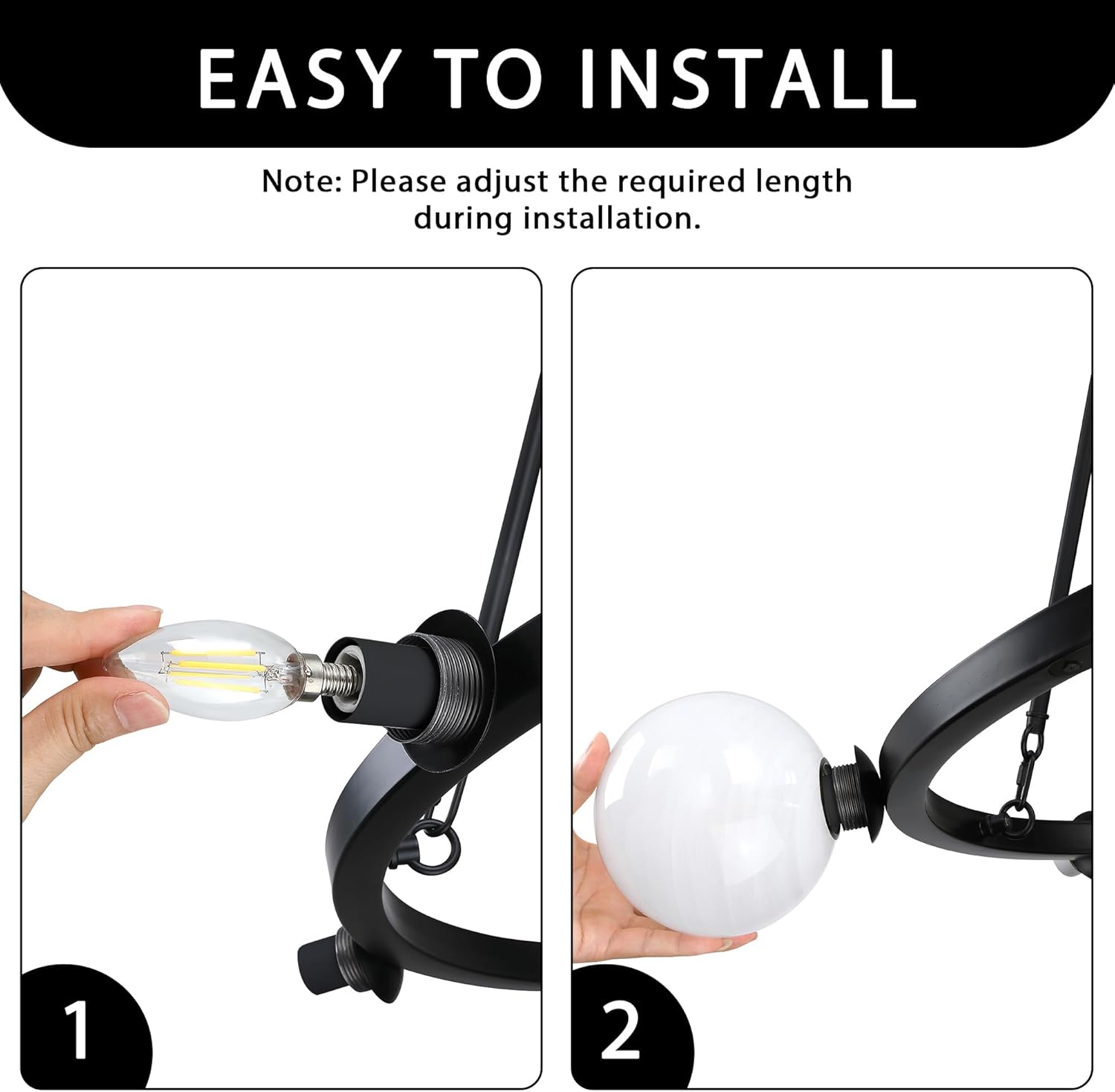 Size 38.25D x 30.875 Color Black 6-Light Globe Chandelier Mid Century Black Chandeliers,Modern Globe Round Pendant Light Fixture for Dining Room Over Table,Sputnik Pendant Light Fixture for Living Room Foyer Bedroom T720666CH-BK