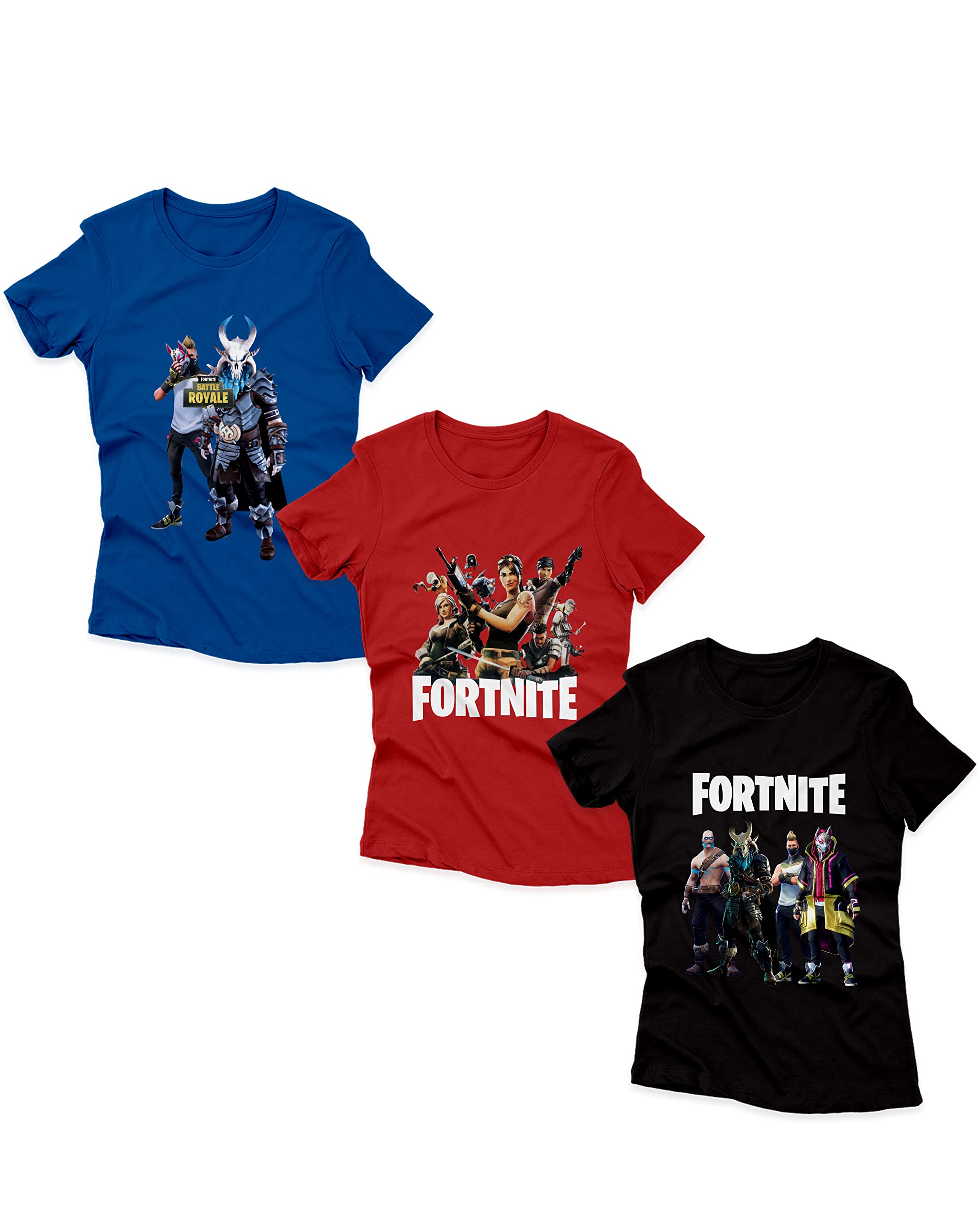 Sofia Clothing Fortnite Best Combo Kids Adult T-Shirt (Large, l) Pack of 3