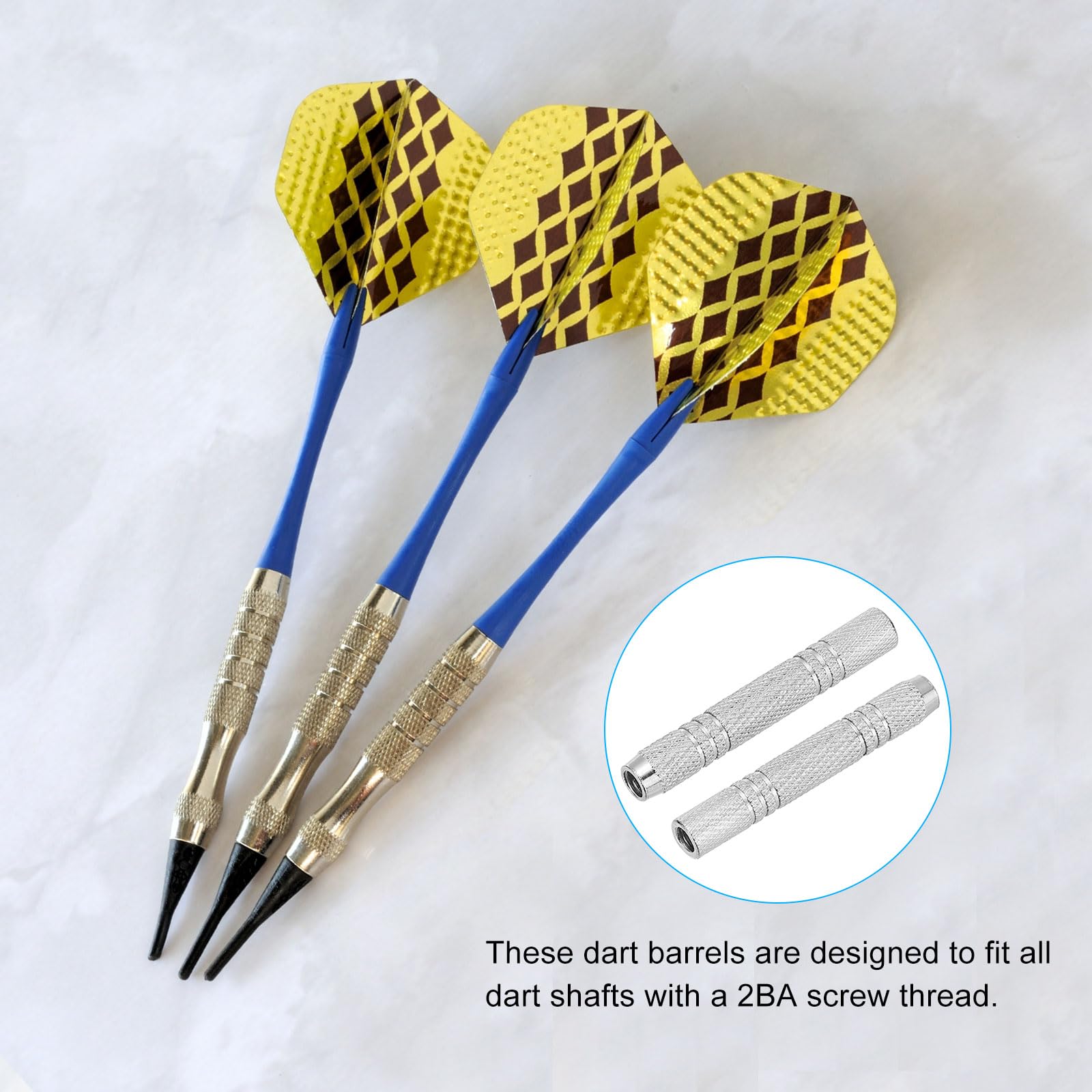 PATIKIL 12 Grammes Baril de Remplacement de Fléchettes, 6Pcs Métal Accessoires de Remplacement de Baril de Fléchettes pour Pointes de Fléchettes Souples et en Acier, Ton Argenté