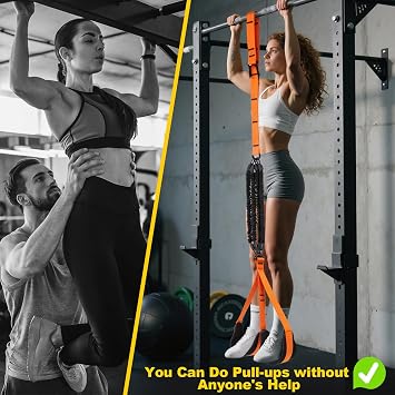 WELSPO Pull-Up Assist Bands, 4 Levels (30-120lb), w/Handle & Anchor