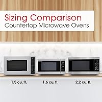 Vista 8 de SHARP Horno microondas para encimera con plato giratorio extraíble de 16.5 pulgadas, 1200 vatios, 2.2 pies cúbicos, acero inoxidable
