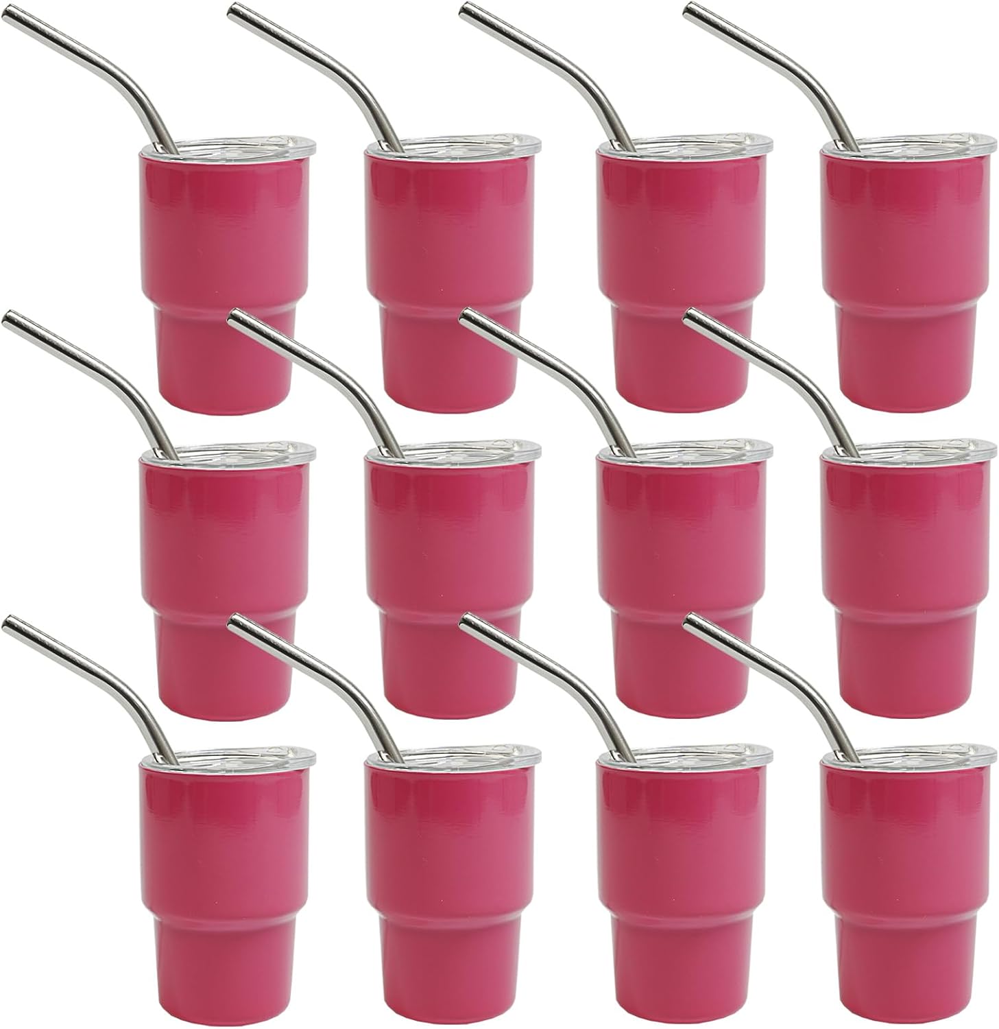 12PCS Mini Tumbler Shot Glass with Straw & Lid, Mini Tumbler Shot Glass Stainless Steel, Cute Mini Shot Glass, Mini Sublimation Shot Glass DIY Party Shot Glass (green), small, 4.3*8cm