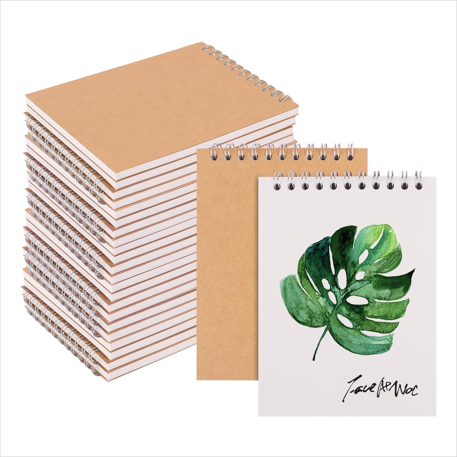 25 Pack A6 Sketch Book, 5.7"x4" A6 Blank Top Spiral Sketch Book, Nature Journaling, and Drawing - Durable, Portable & Versatile Sketch Pad(60 Sheets -120 Pages)
