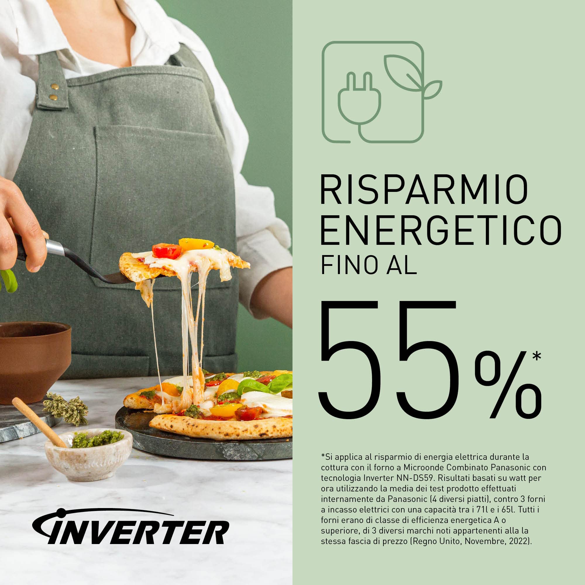 Panasonic NN-DS59NMETG Forno Microonde Combinato e Grill 4 in 1, Flatbed, 27 Litri, 1000W, Cottura a Due Livelli, Sensore Genius, 32 Programmi Automatici, Vassoio Grill, Pulizia Facile, Nero