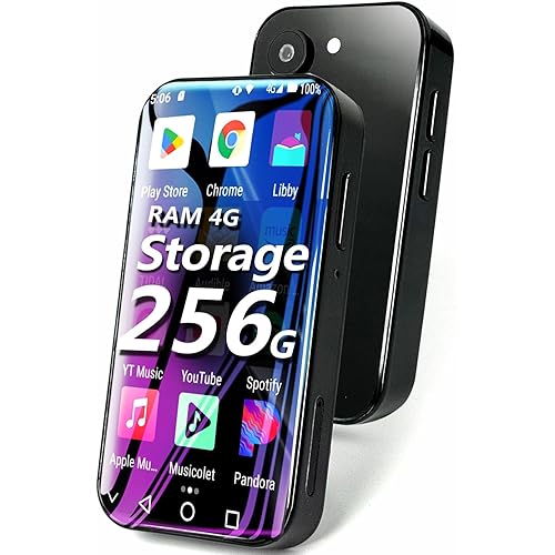 256GB MP4 Player with Bluetooth WiFi 4G Internet, Mini MP3 MP4 Player with Spotify, 3.0 Touchscreen Digital Music Player with Amazon music, Portable Android MP3 Player with YouTube, Google Play,Camera