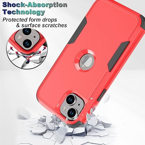 Miniatura 2 de Funda de teléfono para iPhone 13 y iPhone 14, antideslizante, a prueba de golpes, 10 pies, funda militar a prueba de caídas con 2 protectores de