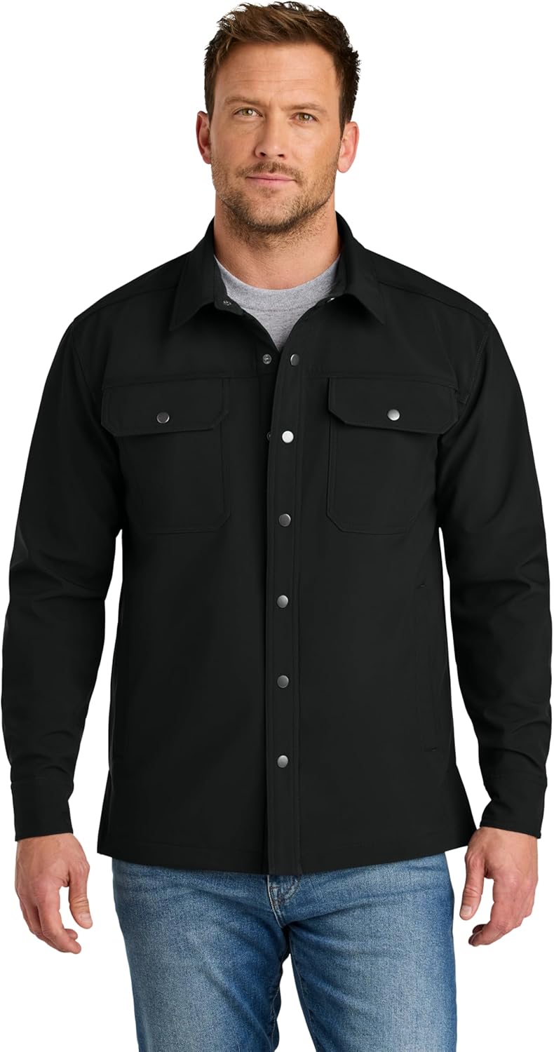 CornerStone Unisex Soft Shell Shirt Jacket | Waterproof Fall Jacket for Men & Women, Soft Fleece Lining, Button Up Front