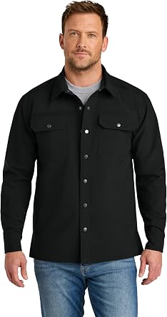 CornerStone Unisex Soft Shell Shirt Jacket | Waterproof Fall Jacket for Men & Women, Soft Fleece Lining, Button Up Front