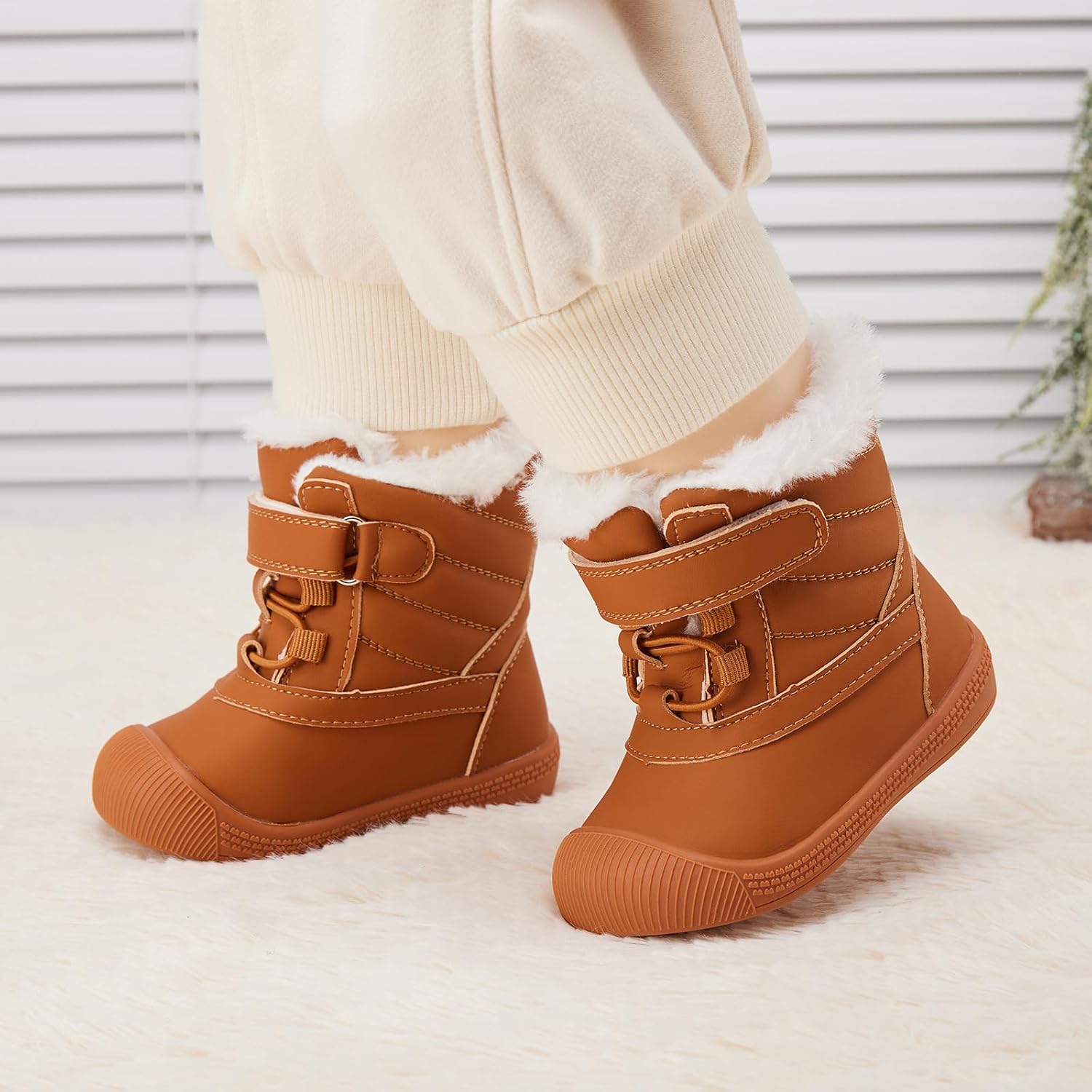 BMCiTYBM Baby Snow Boots Toddler Boy Girl Waterproof Winter Warm Booties Nonslip Lightweight Outdoor Shoes for First Walkers (Infant/Toddler)